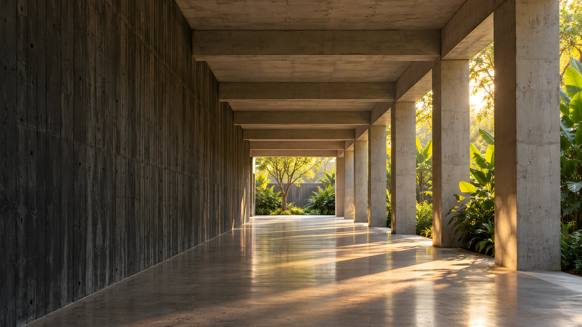 Estudio arquitectónico conceptual de luz, concreto y estructura